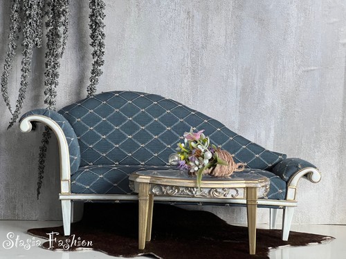Ooak chaise table doll - 1:6, chaise/table